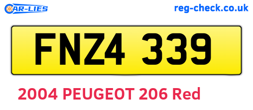 FNZ4339 are the vehicle registration plates.