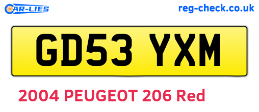 GD53YXM are the vehicle registration plates.