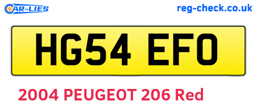 HG54EFO are the vehicle registration plates.