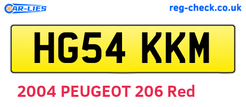 HG54KKM are the vehicle registration plates.