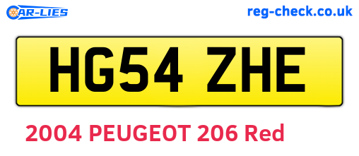 HG54ZHE are the vehicle registration plates.
