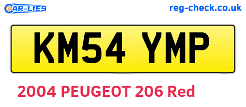 KM54YMP are the vehicle registration plates.
