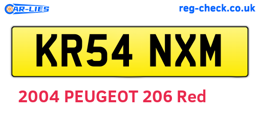 KR54NXM are the vehicle registration plates.