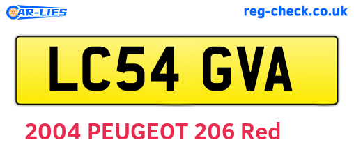 LC54GVA are the vehicle registration plates.