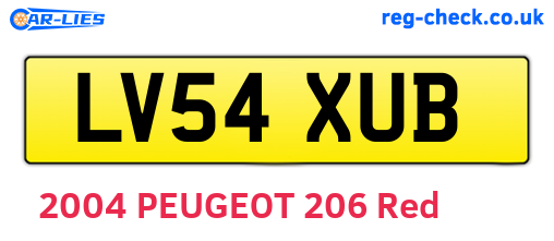 LV54XUB are the vehicle registration plates.