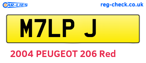 M7LPJ are the vehicle registration plates.