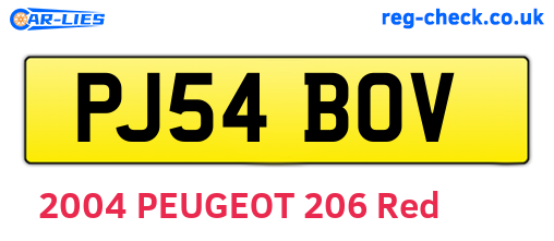 PJ54BOV are the vehicle registration plates.