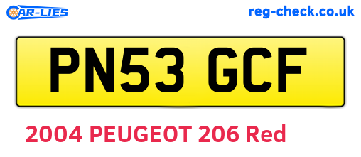 PN53GCF are the vehicle registration plates.