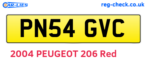 PN54GVC are the vehicle registration plates.