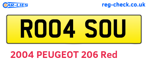RO04SOU are the vehicle registration plates.