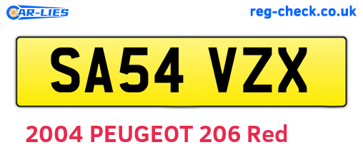 SA54VZX are the vehicle registration plates.