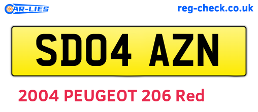 SD04AZN are the vehicle registration plates.
