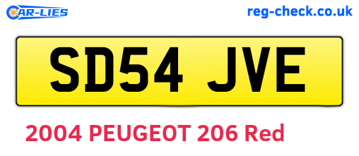 SD54JVE are the vehicle registration plates.