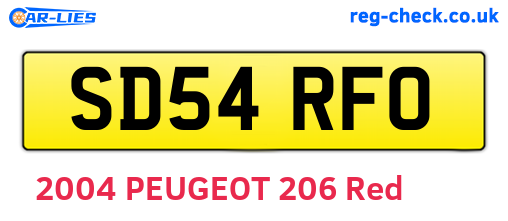 SD54RFO are the vehicle registration plates.