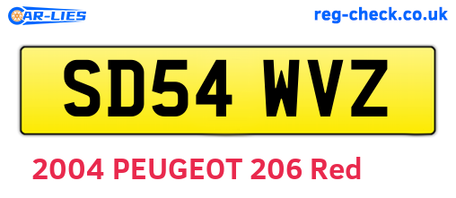 SD54WVZ are the vehicle registration plates.