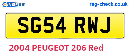 SG54RWJ are the vehicle registration plates.