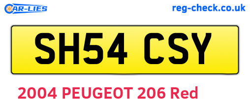 SH54CSY are the vehicle registration plates.