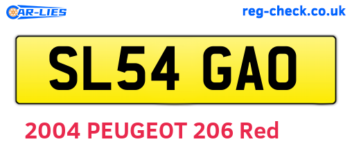 SL54GAO are the vehicle registration plates.