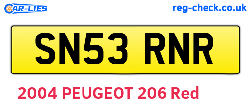 SN53RNR are the vehicle registration plates.
