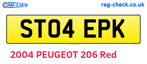 ST04EPK are the vehicle registration plates.