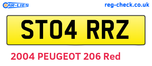 ST04RRZ are the vehicle registration plates.