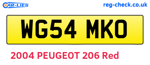 WG54MKO are the vehicle registration plates.