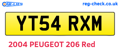 YT54RXM are the vehicle registration plates.