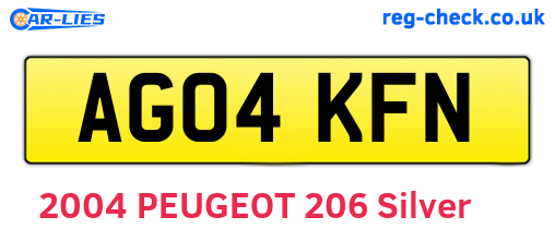 AG04KFN are the vehicle registration plates.