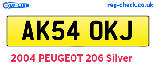 AK54OKJ are the vehicle registration plates.