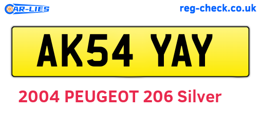 AK54YAY are the vehicle registration plates.