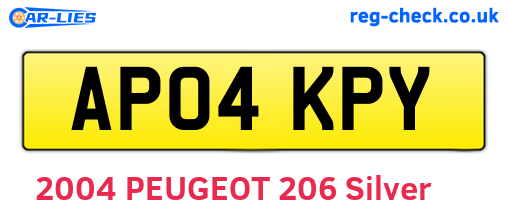 AP04KPY are the vehicle registration plates.