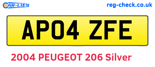 AP04ZFE are the vehicle registration plates.