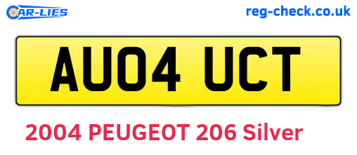 AU04UCT are the vehicle registration plates.