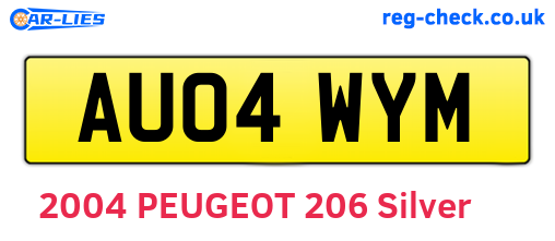 AU04WYM are the vehicle registration plates.
