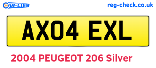 AX04EXL are the vehicle registration plates.