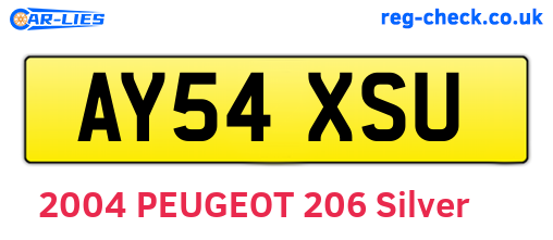 AY54XSU are the vehicle registration plates.