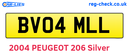 BV04MLL are the vehicle registration plates.