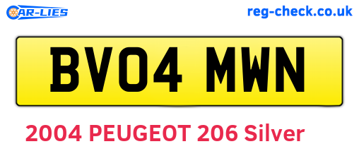 BV04MWN are the vehicle registration plates.