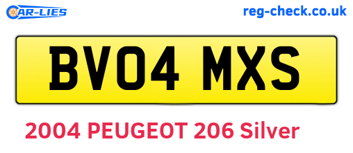 BV04MXS are the vehicle registration plates.