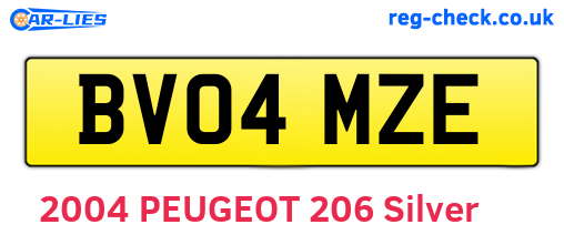 BV04MZE are the vehicle registration plates.