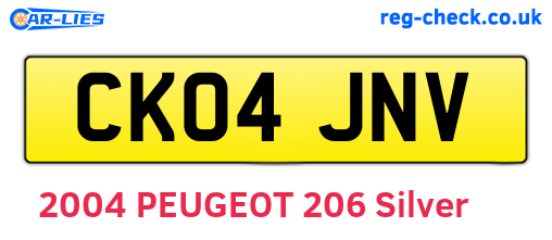 CK04JNV are the vehicle registration plates.