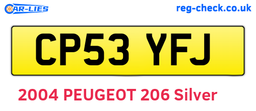 CP53YFJ are the vehicle registration plates.