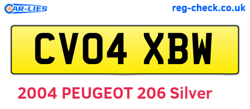 CV04XBW are the vehicle registration plates.