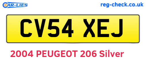 CV54XEJ are the vehicle registration plates.