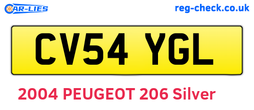 CV54YGL are the vehicle registration plates.