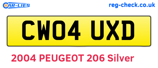 CW04UXD are the vehicle registration plates.