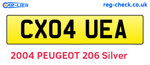 CX04UEA are the vehicle registration plates.