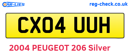 CX04UUH are the vehicle registration plates.