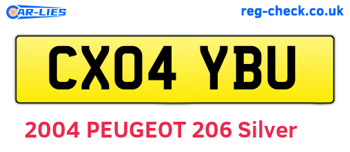 CX04YBU are the vehicle registration plates.