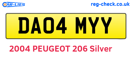 DA04MYY are the vehicle registration plates.
